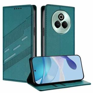 For Realme P3 Pro 5G Embossed Multi-functional Wallet Retro Leather Phone Case(Dark Green)