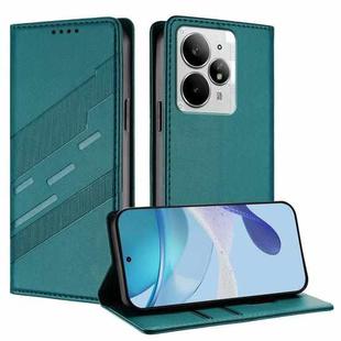 For Realme Neo7 Turbo Embossed Multi-functional Wallet Retro Leather Phone Case(Dark Green)