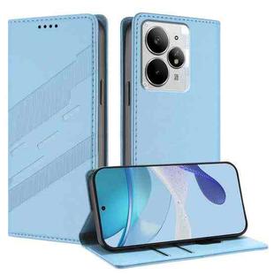 For Realme Neo7 Turbo Embossed Multi-functional Wallet Retro Leather Phone Case(Light Blue)
