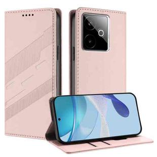 For Realme GT 7 Global Embossed Multi-functional Wallet Retro Leather Phone Case(Pink)