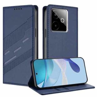 For Realme GT 7 Global Embossed Multi-functional Wallet Retro Leather Phone Case(Dark Blue)