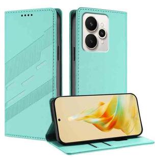 For Realme 15 5G Embossed Multi-functional Wallet Retro Leather Phone Case(Mint Green)