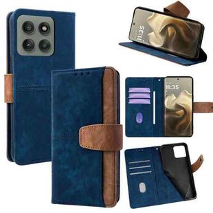 For Motorola Edge 60 Pro 5G Color Stitching Skin Feel Leather RFID Blocking Phone Case(Blue)