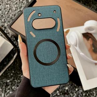 For Nothing Phone 3a Pro Magsafe Magnetic Ring Cloth Texture Phone Case(Blue)