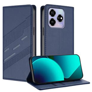 For ZTE Axon 60 Embossed Multi-functional Wallet Retro Leather Phone Case(Dark Blue)