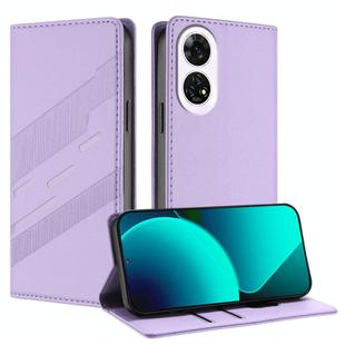 For ZTE Anshin Family A303ZT Embossed Multi-functional Wallet Retro Leather Phone Case(Light Purple)