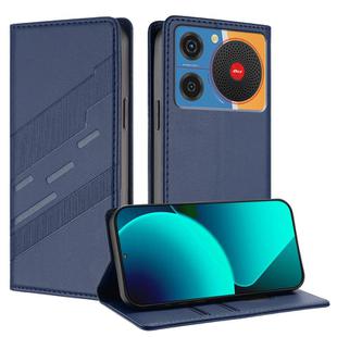 For ZTE nubia Music / Z2353 Embossed Multi-functional Wallet Retro Leather Phone Case(Dark Blue)