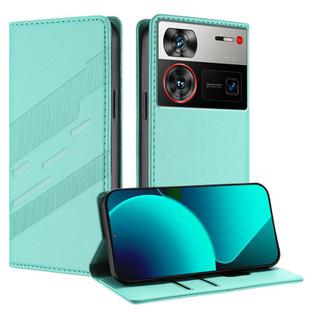 For ZTE nubia Z60 Ultra Embossed Multi-functional Wallet Retro Leather Phone Case(Mint Green)