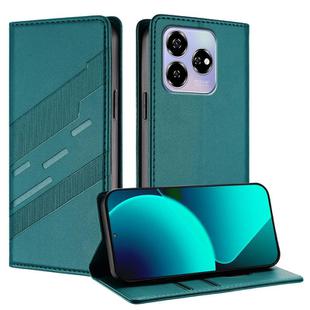 For ZTE Blade V60 4G Embossed Multi-functional Wallet Retro Leather Phone Case(Dark Green)