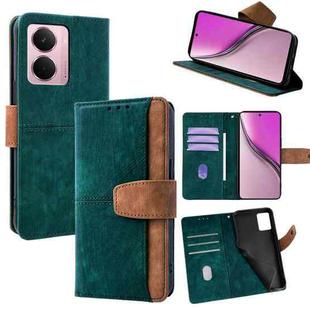 For Realme P3 Pro 5G Global Color Stitching Skin Feel Leather RFID Blocking Phone Case(Green)