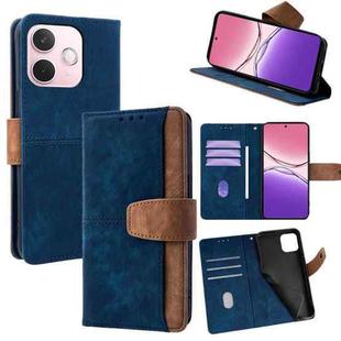 For OPPO A5 Pro 5G Global Color Stitching Skin Feel Leather RFID Blocking Phone Case(Blue)