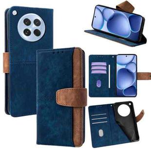 For OPPO Find X8s 5G Color Stitching Skin Feel Leather RFID Blocking Phone Case(Blue)