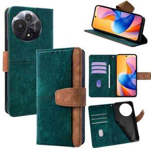 For TCL 60R 5G Color Stitching Skin Feel Leather RFID Blocking Phone Case(Green)