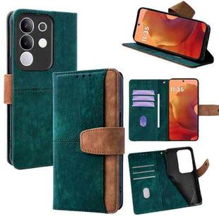 For vivo Y29 4G Global Color Stitching Skin Feel Leather RFID Blocking Phone Case(Green)