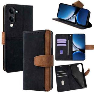For vivo Y29s 5G / Y04 4G Global Color Stitching Skin Feel Leather RFID Blocking Phone Case(Black)