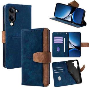 For vivo Y29s 5G / Y04 4G Global Color Stitching Skin Feel Leather RFID Blocking Phone Case(Blue)