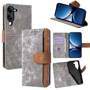 For vivo Y29s 5G / Y04 4G Global Color Stitching Skin Feel Leather RFID Blocking Phone Case(Grey)