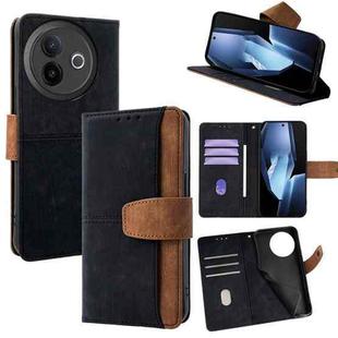 For vivo Y39 5G Global Color Stitching Skin Feel Leather RFID Blocking Phone Case(Black)