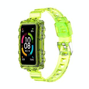 For Huawei Band 10 / 9 / 8 Integrated Transparent Silicone Watch Band(Yellow)