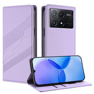 For Redmi K70E Embossed Multi-functional Wallet Retro Leather Phone Case(Light Purple)