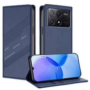 For Redmi K70E Embossed Multi-functional Wallet Retro Leather Phone Case(Dark Blue)