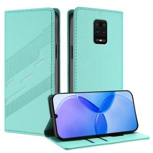 For Redmi Note 9 Pro Embossed Multi-functional Wallet Retro Leather Phone Case(Mint Green)