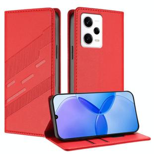 For Redmi Note 12 Pro Embossed Multi-functional Wallet Retro Leather Phone Case(Red)