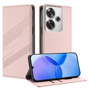 For Redmi Turbo 3 Embossed Multi-functional Wallet Retro Leather Phone Case(Pink)