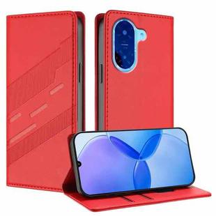 For Redmi A5 4G 173.4mm Embossed Multi-functional Wallet Retro Leather Phone Case(Red)