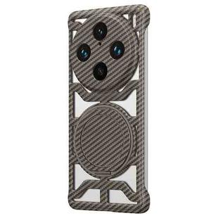 For vivo X100 Pro / X100s Pro Hollow Carbon Fiber Rotating Bracket MagSafe Phone Case(Gold)