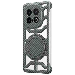 For vivo iQOO 13 Hollow Carbon Fiber Rotating Bracket MagSafe Phone Case(Grey)