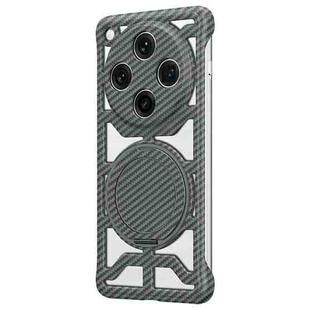 For OPPO Find X8 Pro Hollow Carbon Fiber Rotating Bracket MagSafe Phone Case(Grey)