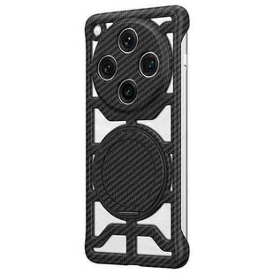 For OPPO Find X8 Pro Hollow Carbon Fiber Rotating Bracket MagSafe Phone Case(Black)