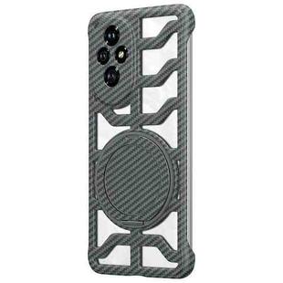 For Honor 200 Hollow Carbon Fiber Rotating Bracket MagSafe Phone Case(Grey)