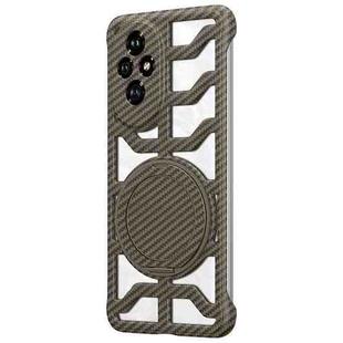 For Honor 200 Hollow Carbon Fiber Rotating Bracket MagSafe Phone Case(Gold)