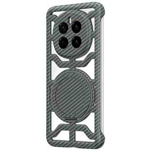 For Honor Magic7 Hollow Carbon Fiber Rotating Bracket MagSafe Phone Case(Grey)