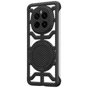 For Honor Magic7 Hollow Carbon Fiber Rotating Bracket MagSafe Phone Case(Black)