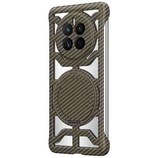 For Huawei Mate 50 Hollow Carbon Fiber Rotating Bracket MagSafe Phone Case(Gold)