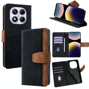 For Redmi Note 14 Pro 5G / 14 Pro+ Color Stitching Skin Feel Leather RFID Blocking Phone Case(Black)