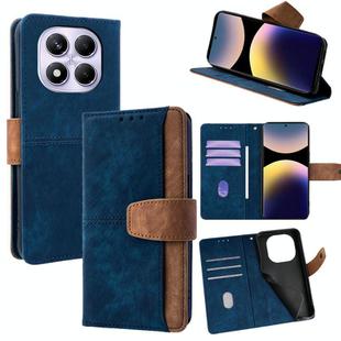 For Redmi Note 14 Pro 5G / 14 Pro+ Color Stitching Skin Feel Leather RFID Blocking Phone Case(Blue)