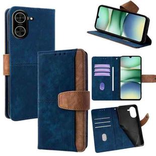 For Redmi A5 4G 171.7mm Color Stitching Skin Feel Leather RFID Blocking Phone Case(Blue)