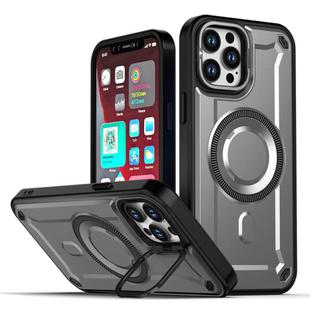 For iPhone 12 Pro Max MagSafe PC Phone Case with Lens Holder(Grey)