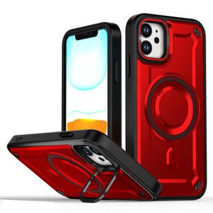 For iPhone 11 MagSafe PC Phone Case with Lens Holder(Red)