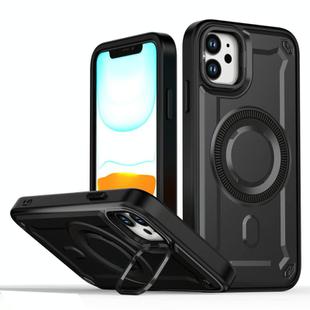For iPhone 11 MagSafe PC Phone Case with Lens Holder(Black)