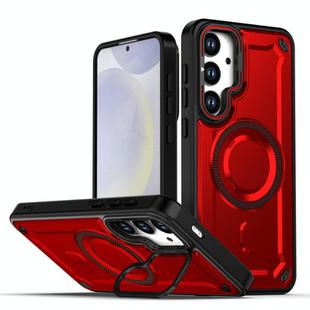 For Samsung Galaxy S25+ 5G / S24+ 5G MagSafe PC Phone Case with Lens Holder(Red)