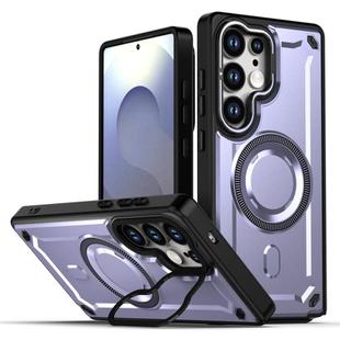 For Samsung Galaxy S24 Ultra 5G MagSafe PC Phone Case with Lens Holder(Purple)