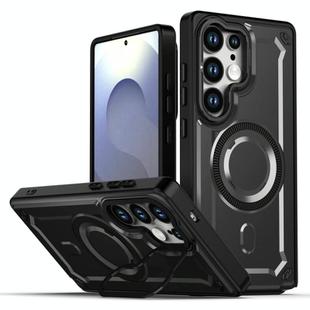 For Samsung Galaxy S24 Ultra 5G MagSafe PC Phone Case with Lens Holder(Black)