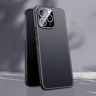 For iPhone 13 Pro Max Ice Aluminum Metal Explosion-proof Frosted Phone Case(Black)