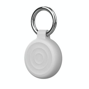 For AirTag Wave Protective Protective Case Cover with Keychain(White)
