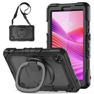 For Lenovo Tab One / K9 TB305FU 2025 D Type Silicone Hybrid PC Tablet Case with Handle Holder(Black)